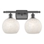 Innovations Lighting White Mouchette 2 Light 18" Wide Vanity Light Oil Rubbed Bronze / White Mouchette