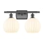Innovations Lighting White Venetian 2 Light 18" Wide Vanity Light Oil Rubbed Bronze / White Venetian