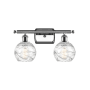 Innovations Lighting Small Deco Swirl 2 Light 16" Wide Bathroom Vanity Light Polished Chrome / Clear