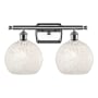 Innovations Lighting White Mouchette 2 Light 18" Wide Vanity Light Polished Chrome / White Mouchette