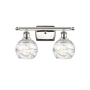 Innovations Lighting Small Deco Swirl 2 Light 16" Wide Bathroom Vanity Light Polished Nickel / Clear