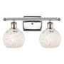 Innovations Lighting White Mouchette 2 Light 16" Wide Vanity Light Polished Nickel / White Mouchette