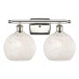 Innovations Lighting White Mouchette 2 Light 18" Wide Vanity Light Polished Nickel / White Mouchette