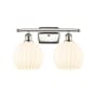 Innovations Lighting White Venetian 2 Light 18" Wide Vanity Light Polished Nickel / White Venetian