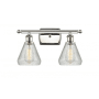 Innovations Lighting Conesus 2 Light 16" Wide Bathroom Vanity Light Polished Nickel / Clear Crackle