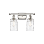 Innovations Lighting Candor 2 Light 16" Wide Bathroom Vanity Light Polished Nickel / Clear Waterglass