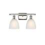 Innovations Lighting Castile 2 Light 16" Wide Bathroom Vanity Light Polished Nickel / White