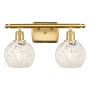Innovations Lighting White Mouchette 2 Light 16" Wide Vanity Light Satin Gold / White Mouchette