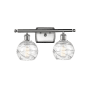 Innovations Lighting Small Deco Swirl 2 Light 16" Wide Bathroom Vanity Light Brushed Satin Nickel / Clear