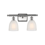 Innovations Lighting Brookfield 2 Light 16" Wide Bathroom Vanity Light Brushed Satin Nickel / White