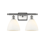 Innovations Lighting Bristol 2 Light 18" Wide Vanity Light Brushed Satin Nickel / Matte White