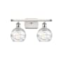 Innovations Lighting Small Deco Swirl 2 Light 16" Wide Bathroom Vanity Light White and Polished Chrome / Clear