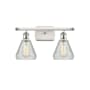 Innovations Lighting Conesus 2 Light 16" Wide Bathroom Vanity Light White and Polished Chrome / Clear Crackle