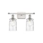 Innovations Lighting Candor 2 Light 16" Wide Bathroom Vanity Light White and Polished Chrome / Clear Waterglass