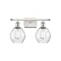 Innovations Lighting Small Waverly 2 Light 16" Wide Bathroom Vanity Light White and Polished Chrome / Clear
