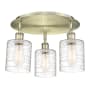 Innovations Lighting Cobbleskill 3 Light 18" Wide Flush Mount Ceiling Fixture Antique Brass / Deco Swirl