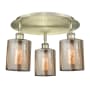 Innovations Lighting Cobbleskill 3 Light 18" Wide Flush Mount Ceiling Fixture Antique Brass / Mercury