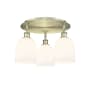Innovations Lighting Bella 3 Light 18" Wide Flush Mount Ceiling Fixture Antique Brass / Gloss White