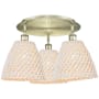 Innovations Lighting Bristol Natural 3 Light 21" Wide Semi-Flush Ceiling Fixture Antique Brass / Natural