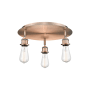 Innovations Lighting Ballston 3 Light 12" Wide Flush Mount Ceiling Fixture Antique Copper