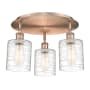 Innovations Lighting Cobbleskill 3 Light 18" Wide Flush Mount Ceiling Fixture Antique Copper / Deco Swirl