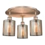 Innovations Lighting Cobbleskill 3 Light 18" Wide Flush Mount Ceiling Fixture Antique Copper / Mercury