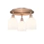 Innovations Lighting Bella 3 Light 18" Wide Flush Mount Ceiling Fixture Antique Copper / Gloss White