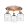 Innovations Lighting Bella 3 Light 18" Wide Flush Mount Ceiling Fixture Antique Copper / Seedy