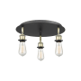 Innovations Lighting Ballston 3 Light 12" Wide Flush Mount Ceiling Fixture Black Antique Brass