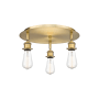 Innovations Lighting Ballston 3 Light 12" Wide Flush Mount Ceiling Fixture Brushed Brass