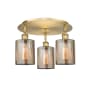 Innovations Lighting Cobbleskill 3 Light 18" Wide Flush Mount Ceiling Fixture Brushed Brass / Mercury