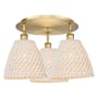 Innovations Lighting Bristol Natural 3 Light 21" Wide Semi-Flush Ceiling Fixture Brushed Brass / Natural
