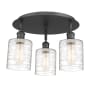 Innovations Lighting Cobbleskill 3 Light 18" Wide Flush Mount Ceiling Fixture Matte Black / Deco Swirl