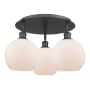 Innovations Lighting Athens 3 Light 20" Wide Flush Mount Ceiling Fixture Matte Black / Matte White