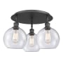 Innovations Lighting Athens 3 Light 20" Wide Flush Mount Ceiling Fixture Matte Black / Seedy