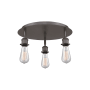 Innovations Lighting Ballston 3 Light 12" Wide Flush Mount Ceiling Fixture Oil Rubbed Bronze