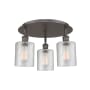 Innovations Lighting Cobbleskill 3 Light 18" Wide Flush Mount Ceiling Fixture Oil Rubbed Bronze / Clear