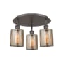 Innovations Lighting Cobbleskill 3 Light 18" Wide Flush Mount Ceiling Fixture Oil Rubbed Bronze / Mercury