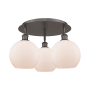 Innovations Lighting Athens 3 Light 20" Wide Flush Mount Ceiling Fixture Oil Rubbed Bronze / Matte White