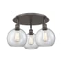 Innovations Lighting Athens 3 Light 20" Wide Flush Mount Ceiling Fixture Oil Rubbed Bronze / Clear