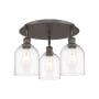 Innovations Lighting Bella 3 Light 18" Wide Flush Mount Ceiling Fixture Oil Rubbed Bronze / Clear