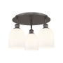 Innovations Lighting Bella 3 Light 18" Wide Flush Mount Ceiling Fixture Oil Rubbed Bronze / Gloss White