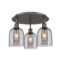 Innovations Lighting Bella 3 Light 18" Wide Flush Mount Ceiling Fixture Oil Rubbed Bronze / Light Smoke