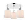 Innovations Lighting Cobbleskill 3 Light 18" Wide Flush Mount Ceiling Fixture Polished Chrome / Matte White