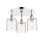 Innovations Lighting Cobbleskill 3 Light 18" Wide Flush Mount Ceiling Fixture Polished Chrome / Deco Swirl