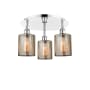 Innovations Lighting Cobbleskill 3 Light 18" Wide Flush Mount Ceiling Fixture Polished Chrome / Mercury