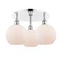 Innovations Lighting Athens 3 Light 20" Wide Flush Mount Ceiling Fixture Polished Chrome / Matte White