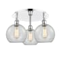 Innovations Lighting Athens 3 Light 20" Wide Flush Mount Ceiling Fixture Polished Chrome / Clear