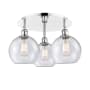 Innovations Lighting Athens 3 Light 20" Wide Flush Mount Ceiling Fixture Polished Chrome / Seedy