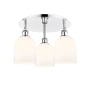 Innovations Lighting Bella 3 Light 18" Wide Flush Mount Ceiling Fixture Polished Chrome / Gloss White